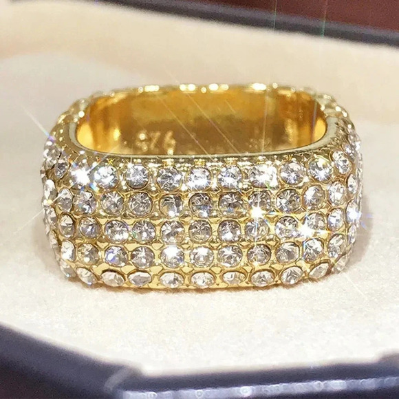 🎀Eternity Gold Plated Cubic Zirconia Fashion Ring for Women/Men, UNVN12372 - Picture 5 of 6